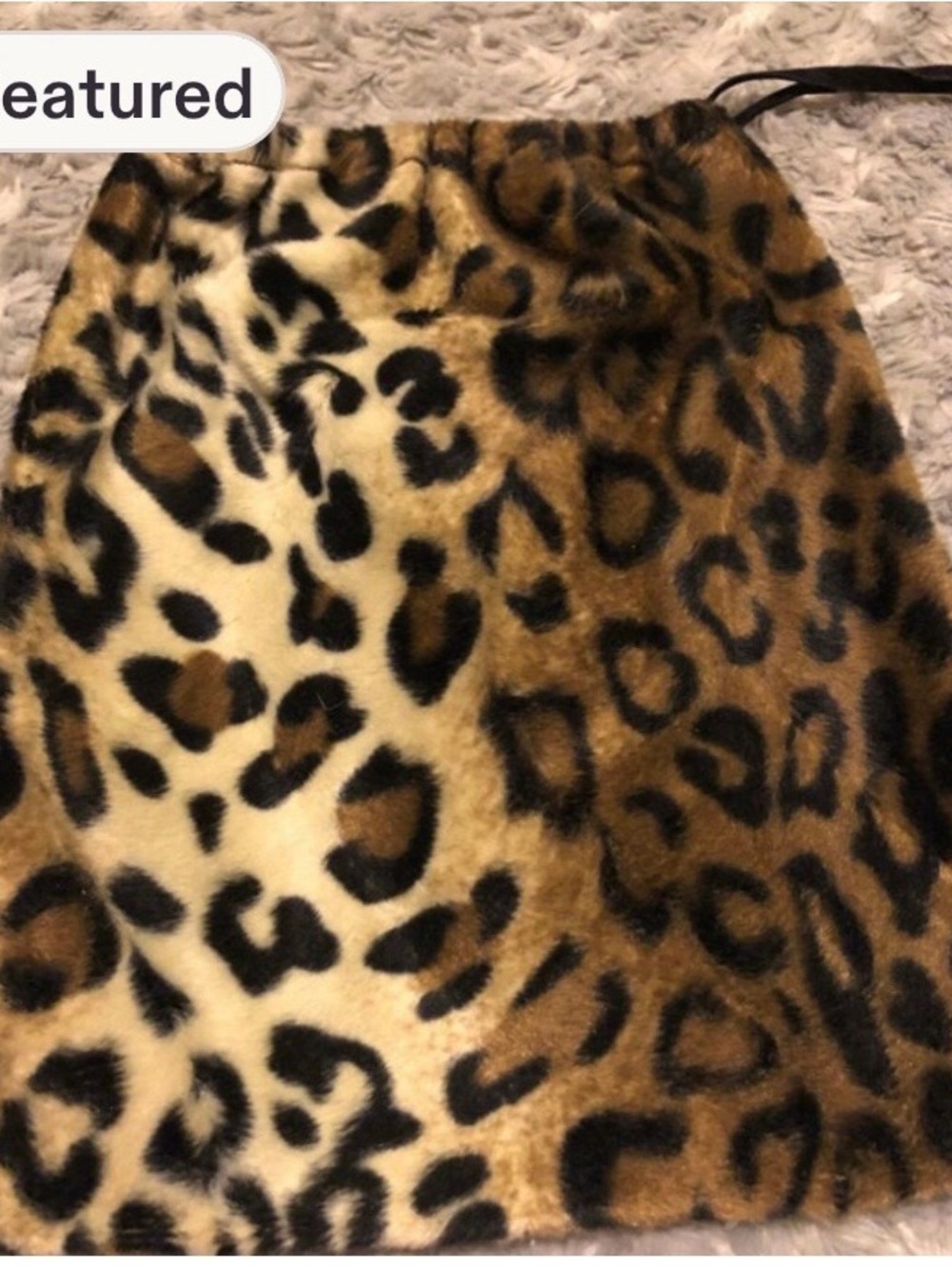 Cheetah Fleece Wine Bottle Bag School Supplies 8”x14